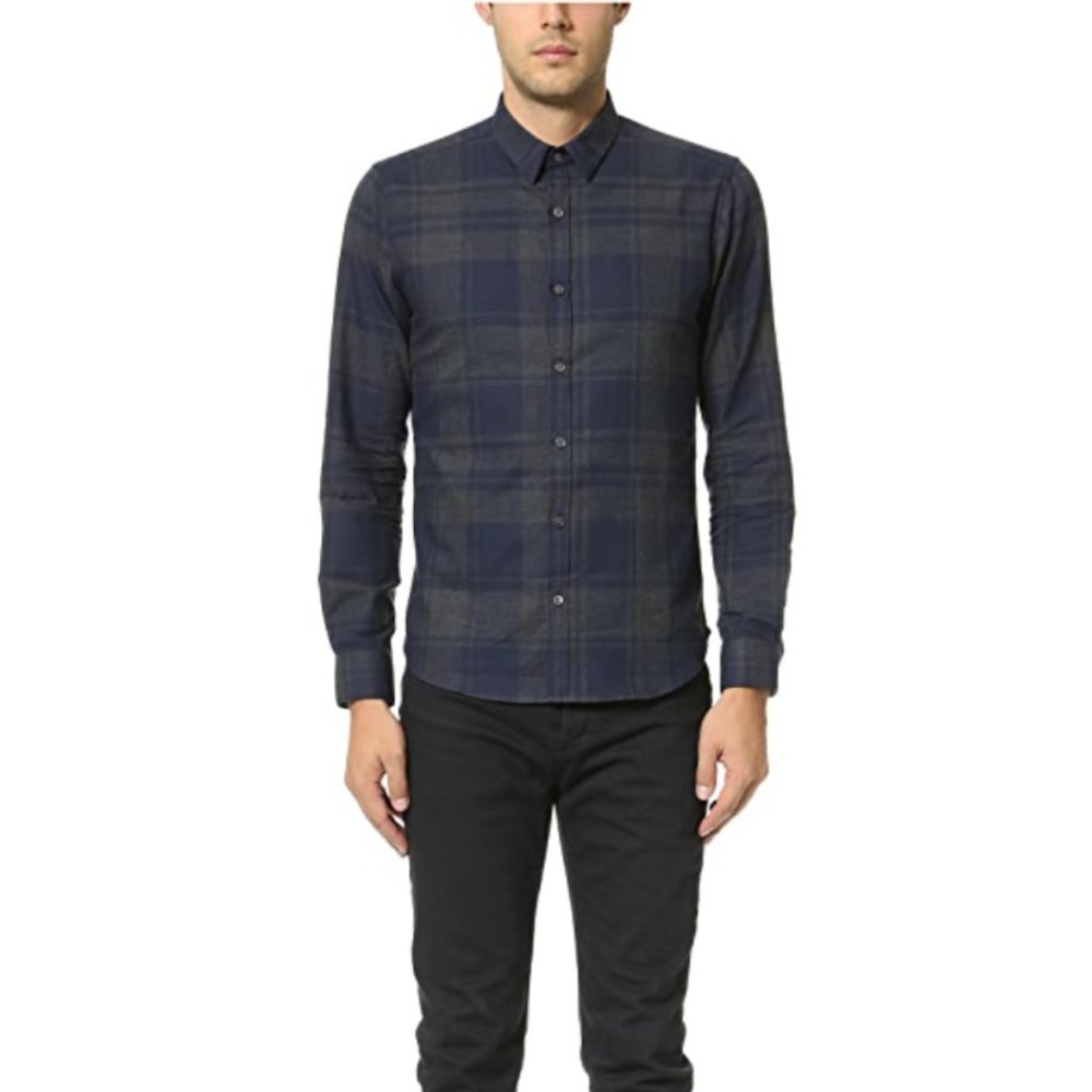 Theory Zach Hazelton Long Sleeve Plaid Shirt M/L